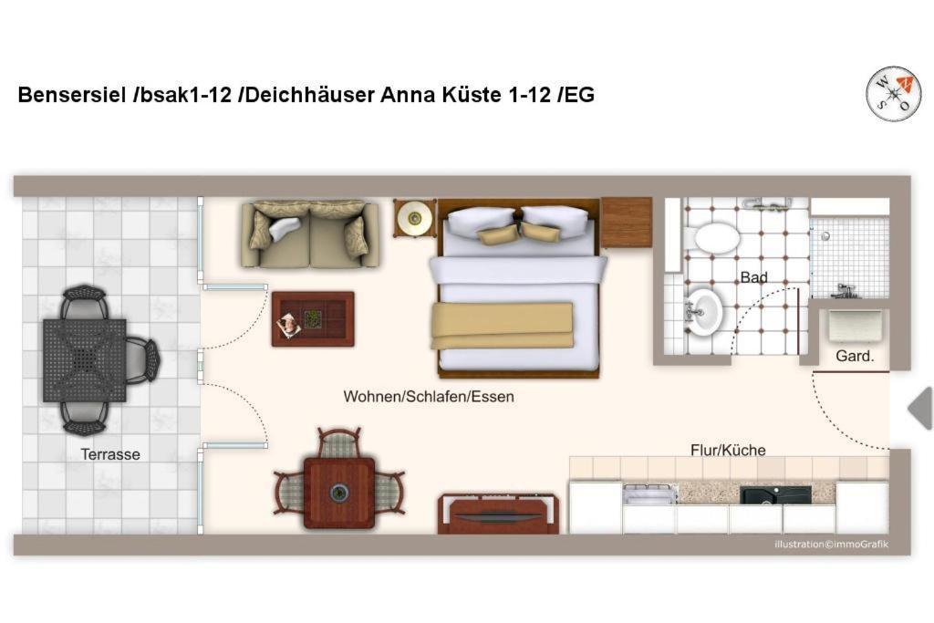 Apartamento Deichhäuser Anna Küste Deichhäuser Anna Küste 1-12 Bensersiel Exterior foto